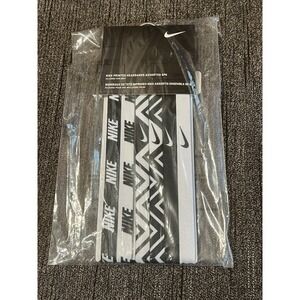 Nike Assorted Printed Headbands Black and White Set of 6 New in‎ Pkg